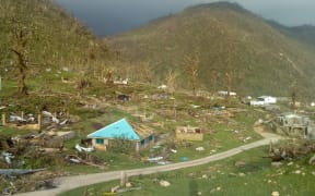 Once some of the lushest jungle in Vanuatu, Pentecost's central area is now a wasteland. Cyclone Harold, Vanuatu 2020.