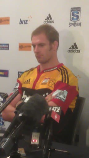 Chiefs captain Craig Clarke addresses media after the win.