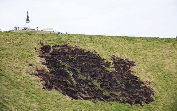 Damage on Mt Eden caused by fireworks.