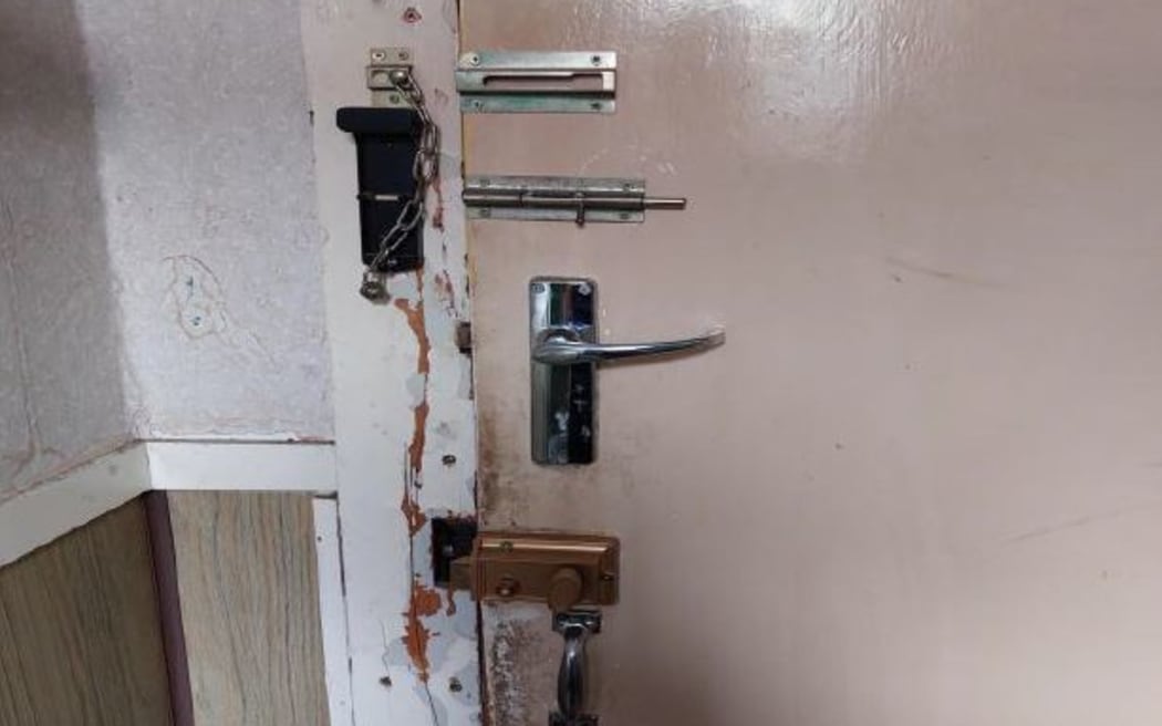 An image from the Spa Lodge report of an office door with four separate locks.