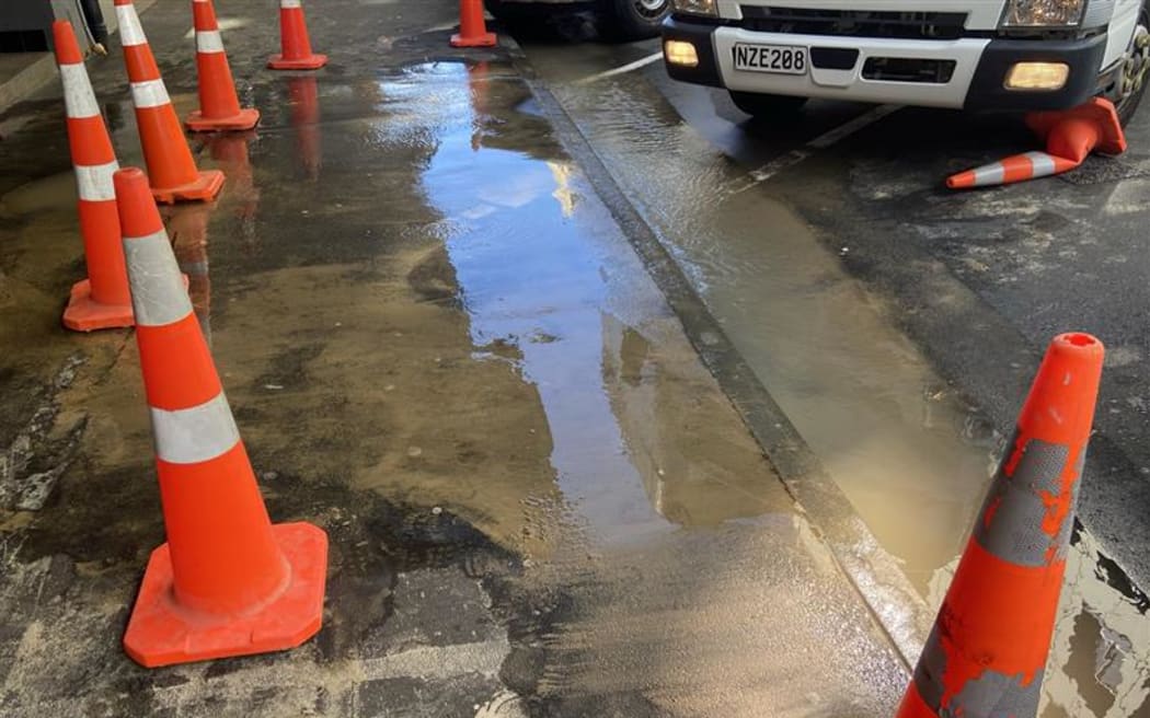 Pipe burst on Brandon Street, Wellington.