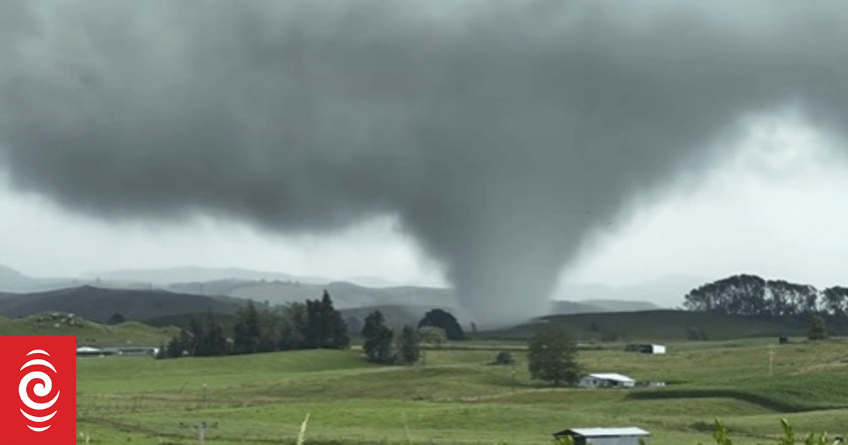 Watch: Tornado appears to rip through paddocks in Waikato