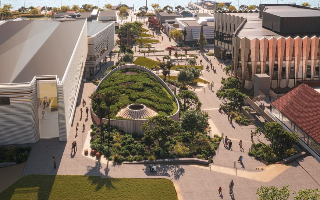 Artist's impression of the Te Manawataki o Te Papa site.