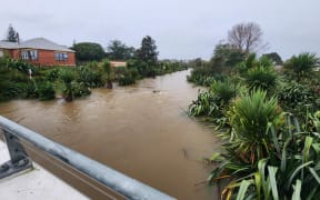 Oakley Creek overflowed in Walmsley Park, Mt albert causing flooding on properties nearby on 9 May, 2023.