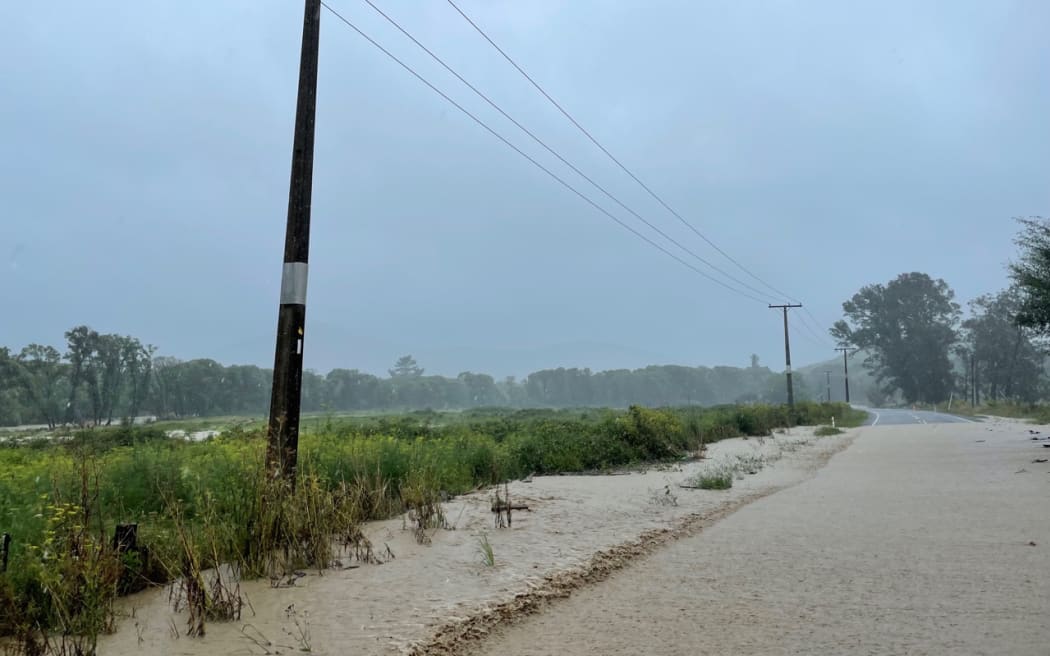 Flooding from Cyclone Gabrielle, between Tokomaru Bay and Ruatoria, on Monday 13 February.