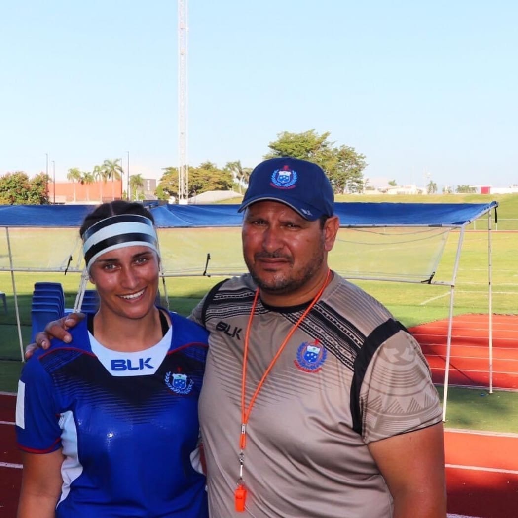 Taylah with her dad, and coach, Ramsey Tomokino.