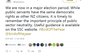 A tweet from the NZ Treasury