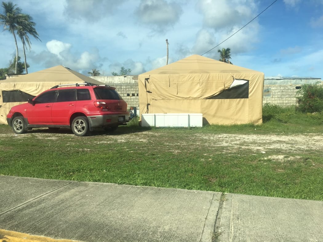 A FEMA tent on Saipan