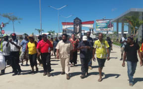 PNG Opposition Leader Don Polye campaigning