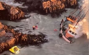 The commercial fishing boat was heading out for the day when it ran aground near Tairoa Heads around 6.45am on 4 June 2024.