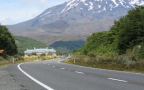 The approach to Grand Chateau Tongariro.