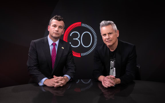 ACT Party leader David Seyour in studio for an interview on season 3 of 30 with Guyon Espiner.