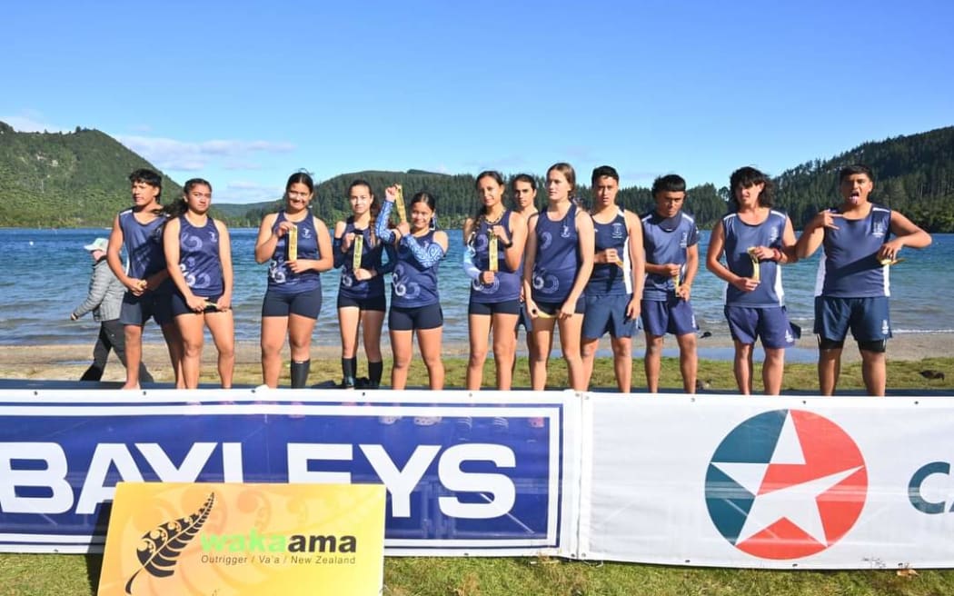 Winners at 2023 Secondary School Waka Ama Nationals.