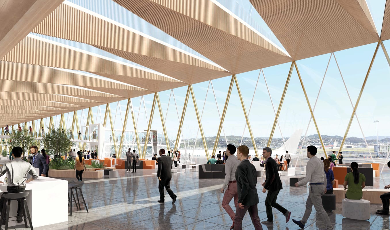 Artist impression of Wellington Airport upgrade.