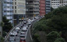 Traffic backed up at The Terrace off ramp.