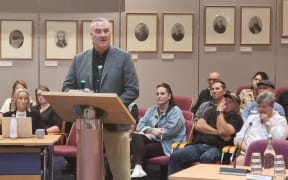 YMCA strategic adviser Gareth Jones speaks at a New Plymouth District Council meeting.