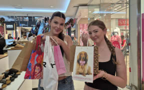 Within 90 minutes, Ciara and Arla had snapped up new clothes, make-up, and jewellery. (Queensgate mall, Lower Hutt, Boxing Day, 2024)
