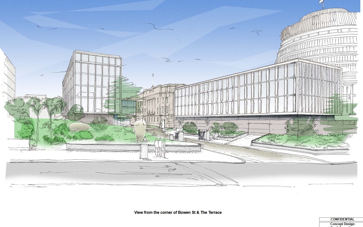 Concept drawing for for new parliament buildings