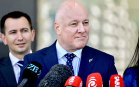 Prime Minister Christopher Luxon at a media stand-up in Auckland, 24 November 2025.