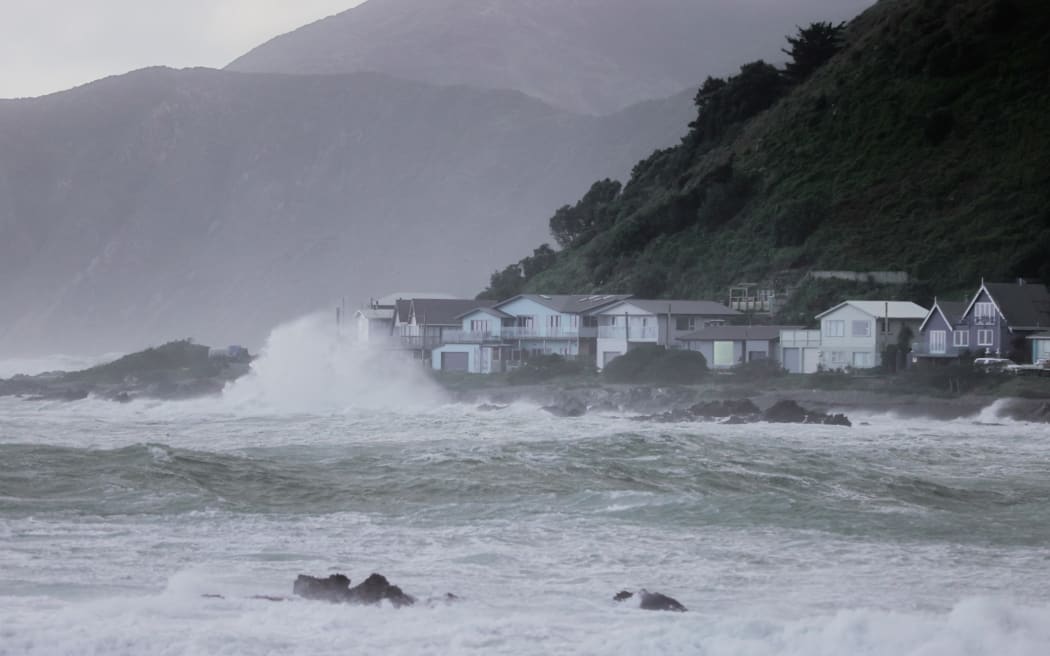 A large swell warning is in place for Wellington's south coast. (Ōwhiro Bay pictured.)