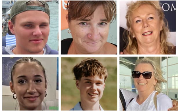 The six victims of the Mt Maunganui landslide - Måns Loke Bernhardsson, 20, Lisa Maclennan, 50, Susan Knowles, 71, Sharon Maccanico, 15, Max Furse-Kee, 15, and Jacqualine Wheeler, 71.