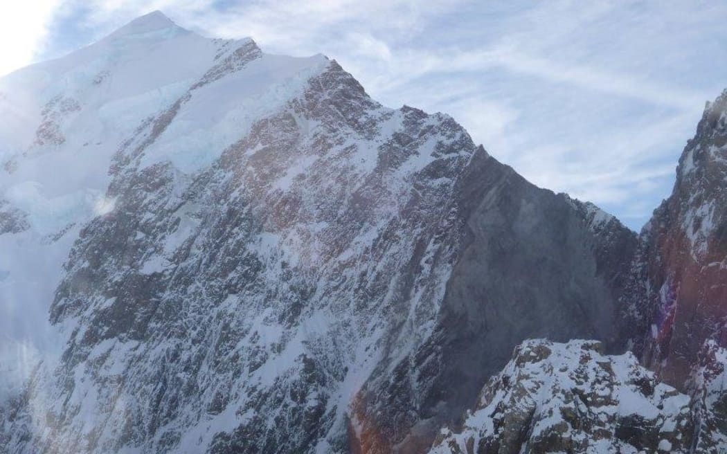 The large rockfall on the south face of Aoraki-Mt Cook was spotted on Tuesday.