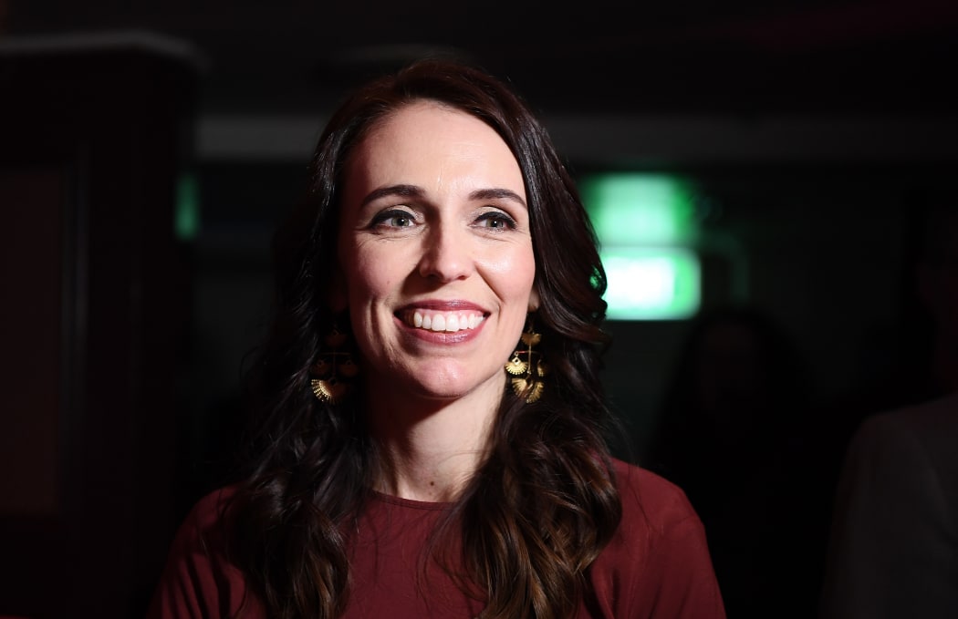 Labour leader Jacinda Ardern on election night.