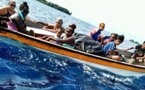 One of the boats that left Gizo for the Shortland Islands on New Year's Day.