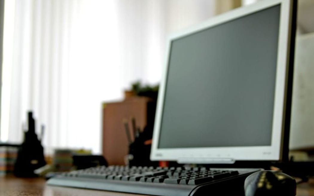 generic office with computer screen