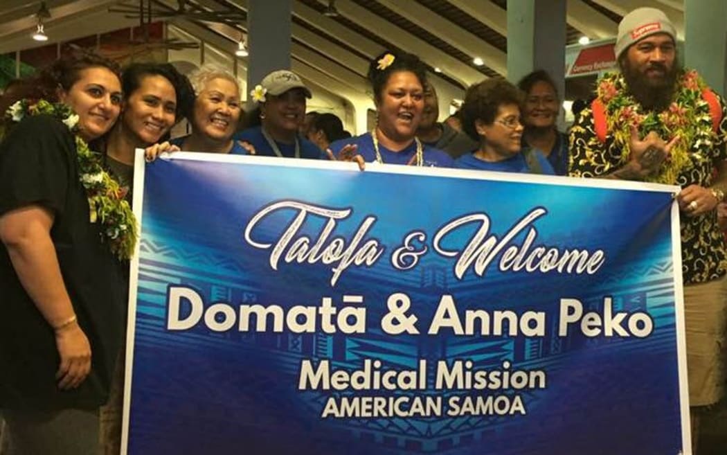 Domata Peko welcomed at the airport.