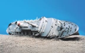 The wreck of the Mikhail Lermontov.