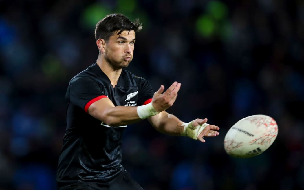 Maori All Blacks's Otere Black. Maori All Blacks v Fiji, 2019.