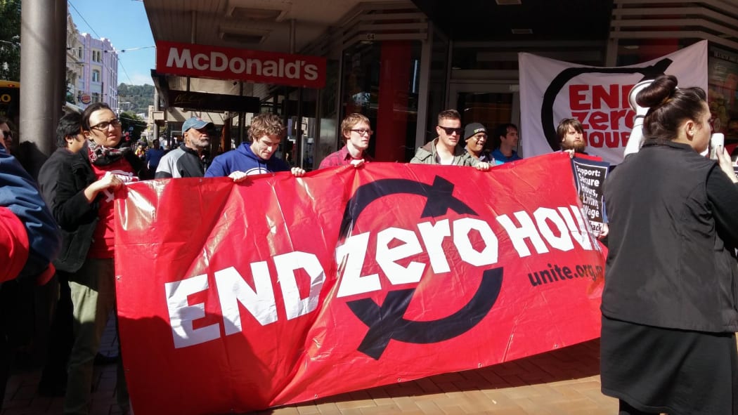 Protestors in Wellington