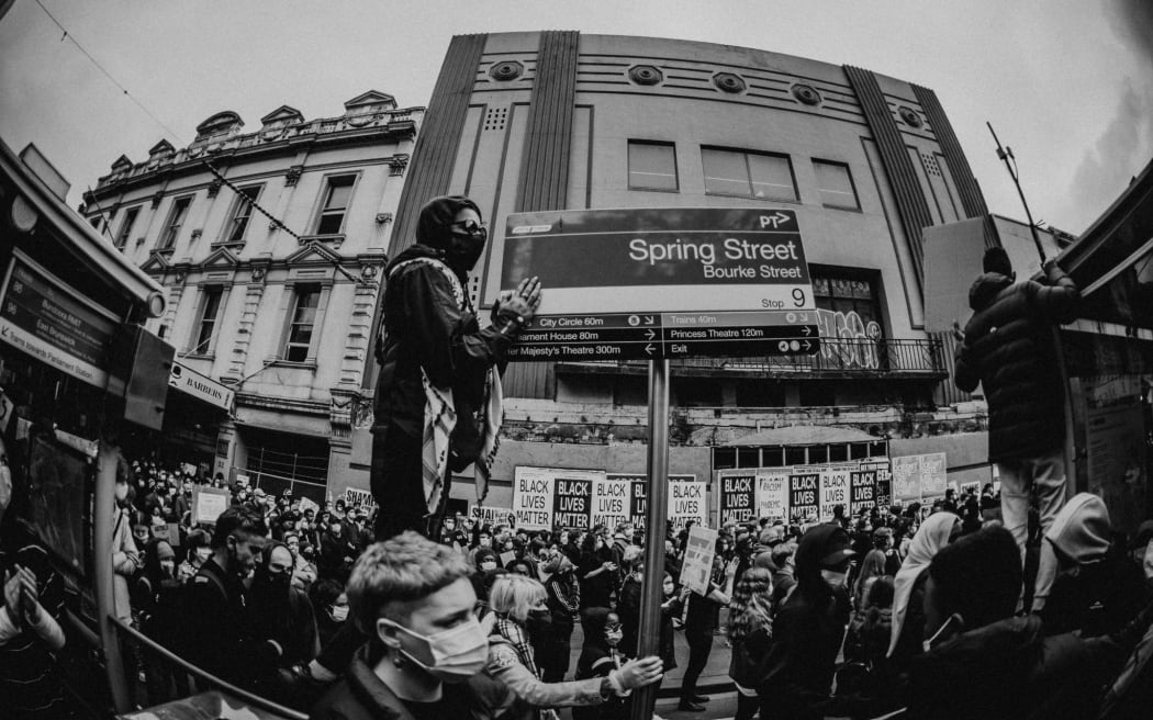 Black Lives Matter march in Melbourne Saturday 6 June 2020.