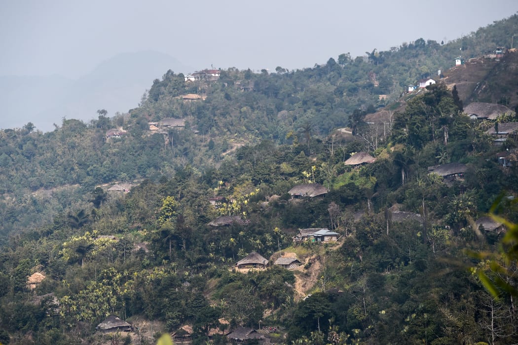 This photo taken on February 8, 2020 shows India's Nagaland, as seen from Longwa village in Myanmar's Sagaing region