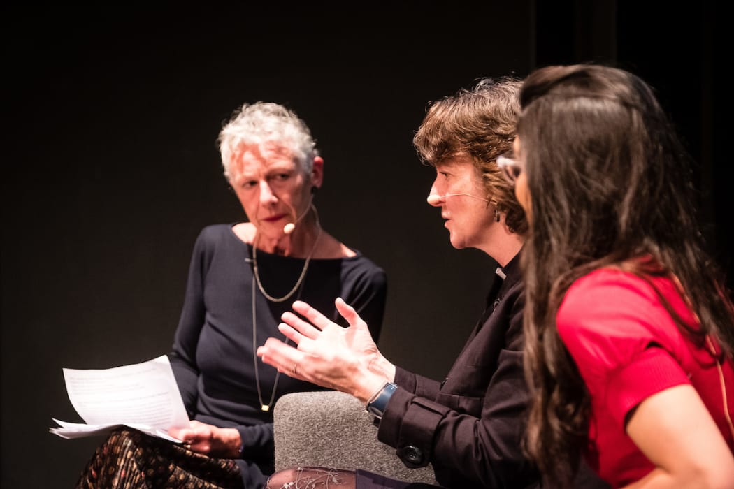 Kim Hill, Rev. Jean Malcolm, Lilia Tarawa