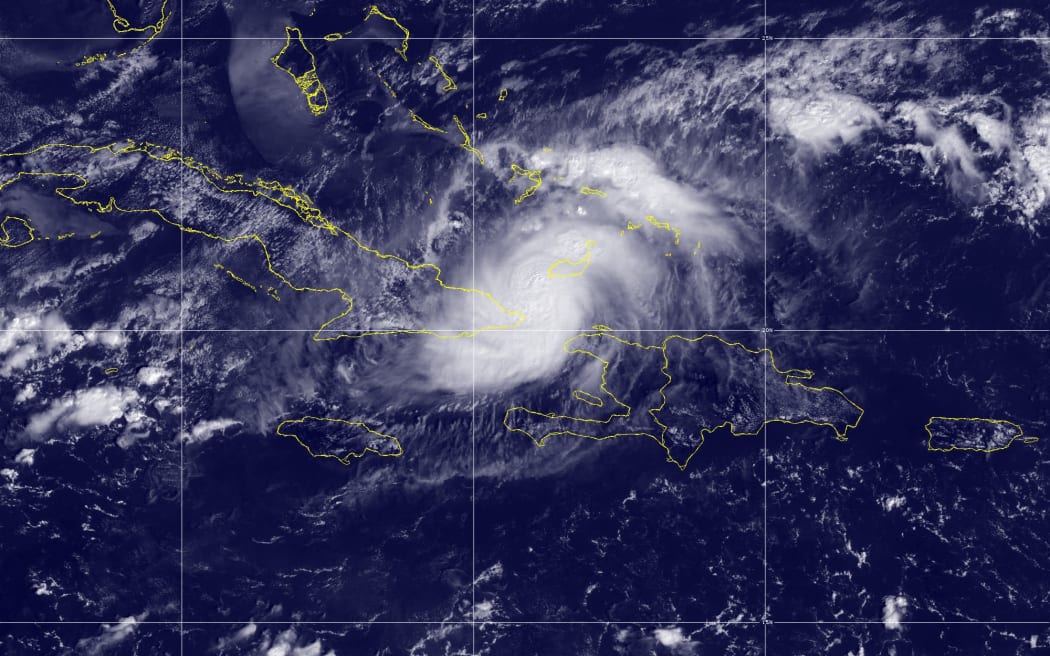 Satellite image shows hurricane Oscar approaching the east of Cuba, 20 October, 2024.