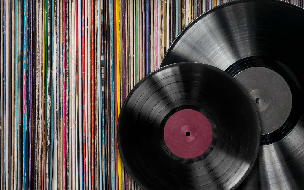 Vinyl records with cf a collection of albums background