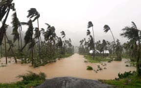 Damage in Fiji caused by Tropical Cyclone Ana in January 2021.