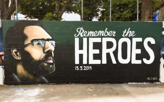 Auckland graffiti artist Paul X Walsh's Remember The Heroes mural in Avondale.