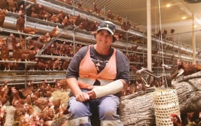 Henergy chicken keeper Brenda Edmeades with her girls