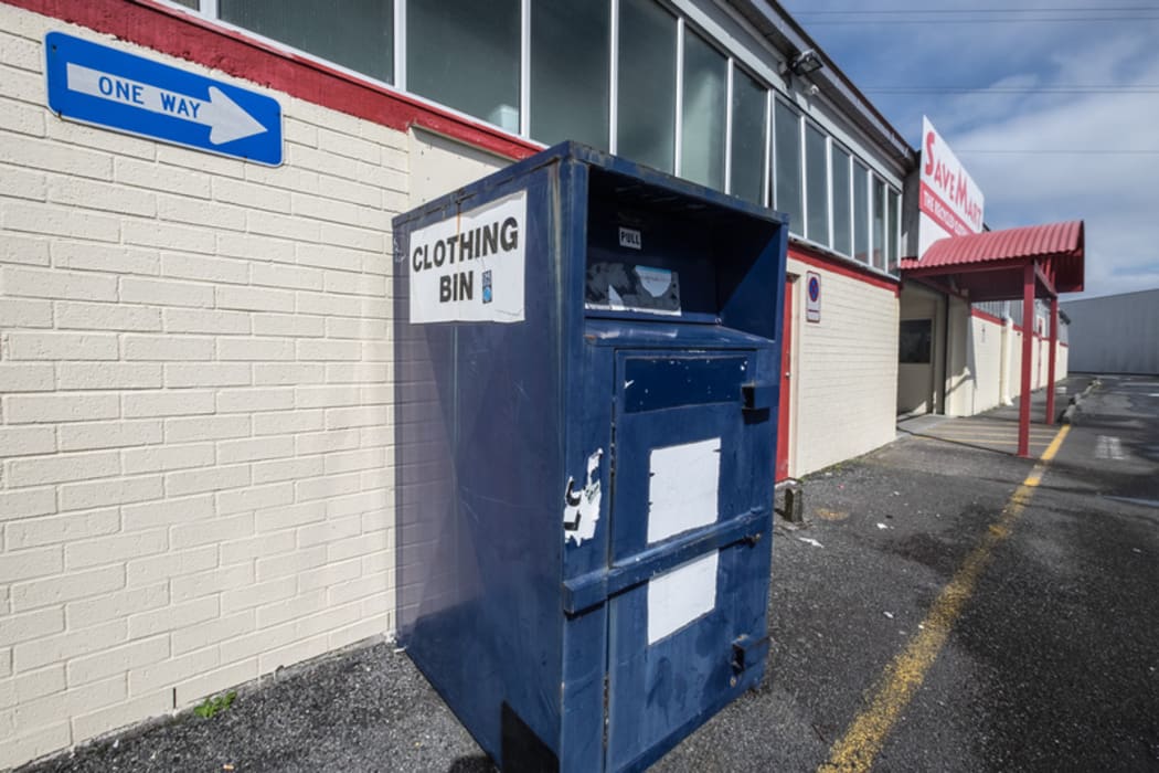 Savemart in New Lynn where second hand clothes in the blue child cancer clothing bins go to be sorted and sold