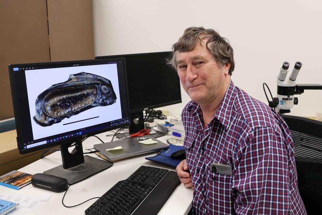 Associate Professor Trevor Worthy at the Flinders Palaeontology Lab.