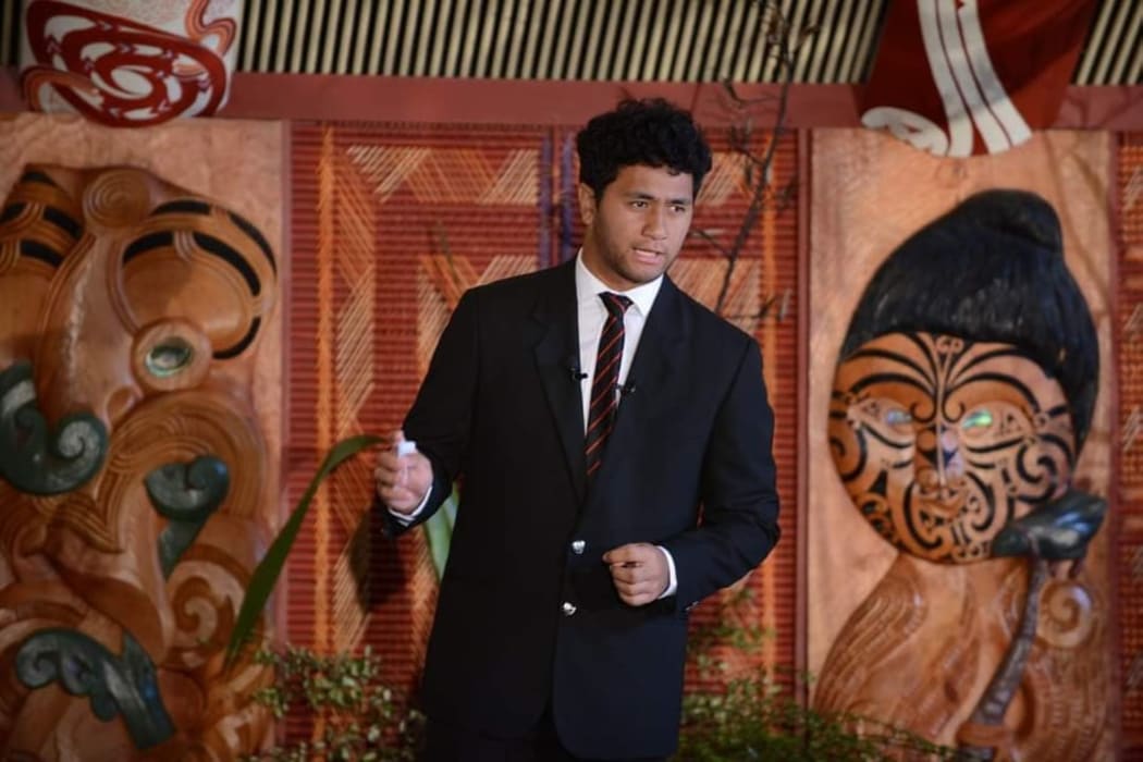 Mairangi Campbell, pictured speaking at Race Unity speeches, presented to a community meeting in Gisborne on Thursday night