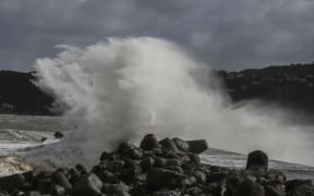 08092016 Photo: Rebekah Parsons-King. Wild weather in Wellington's South coast.