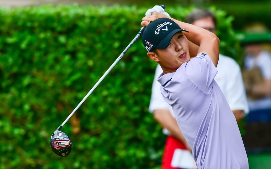 Danny Lee tees off in Irving, Texas, 2015.