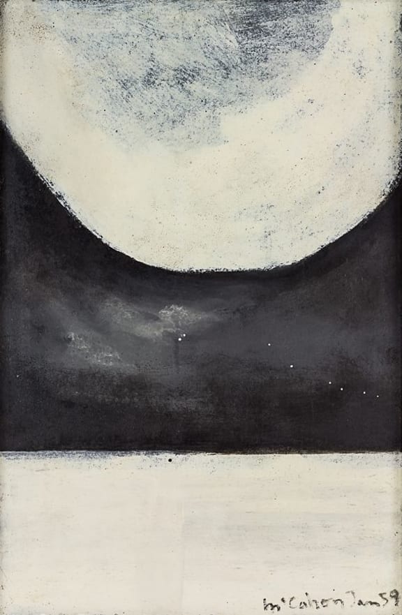 Colin McCahon's work 'Black White Landscape'.