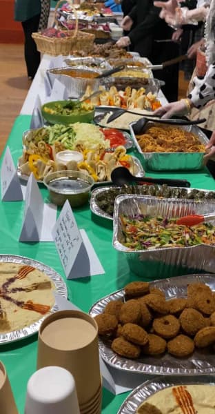 Palestinian Iftar spread.