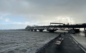 The Auckland Harbour Bridge after reopening on 29 September.