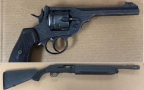 A revolver and sawn-off shotgun were found and seized by police during a search in Flat Bush, Auckland.